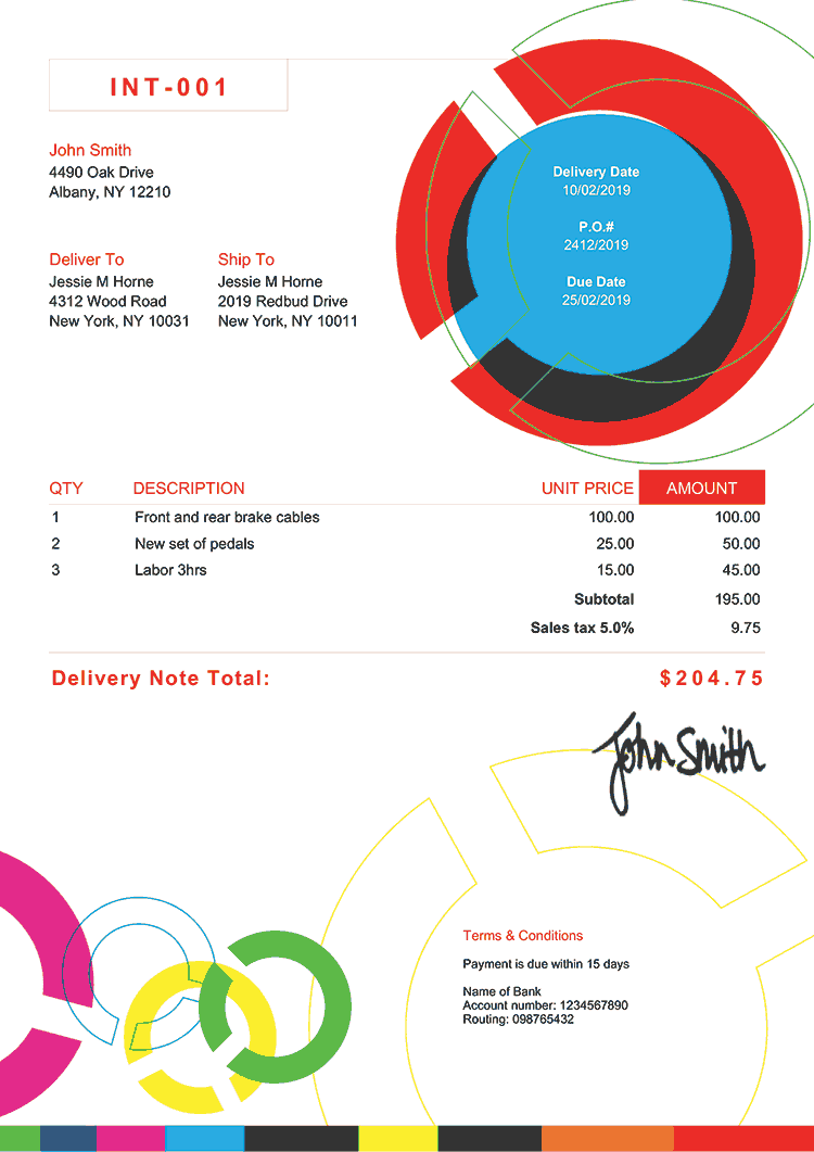 Delivery Note Template En Connect Multi 