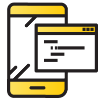 Icon that represents invoice templates on mobile and web