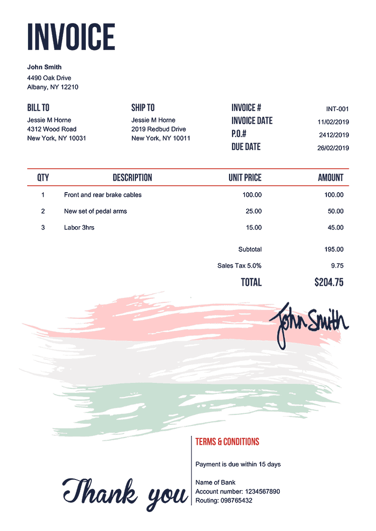Invoice Template En Flag Of Hungary 
