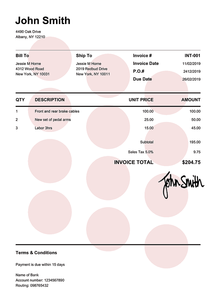 Invoice Template En Pure Red 