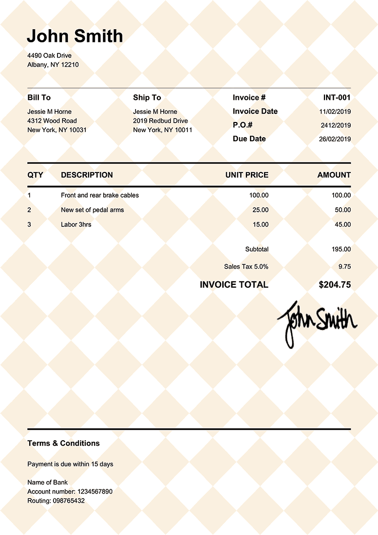 Invoice Template En Pure Yellow 