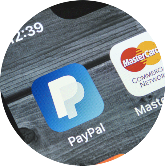 Get paid online with PayPal or Stripe